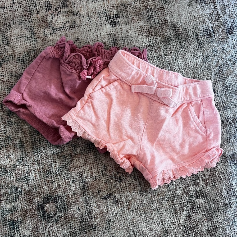 Oshkosh Pink and Purple Shorts Set 12 Months